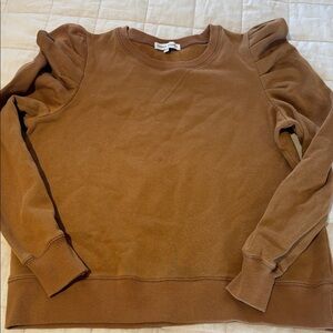 Rebecca Minkoff Tan Crewneck Puff Sleeve Sweatshirt